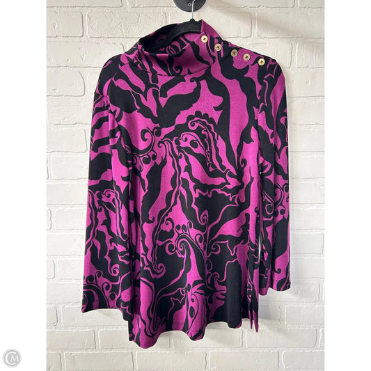 Top Long Sleeve By Chicos In Black & Purple, Size: M
