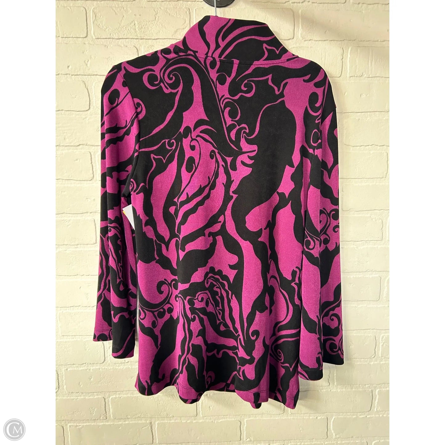 Top Long Sleeve By Chicos In Black & Purple, Size: M