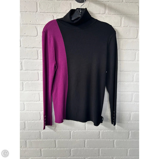 Sweater By Chicos In Black & Purple, Size: M