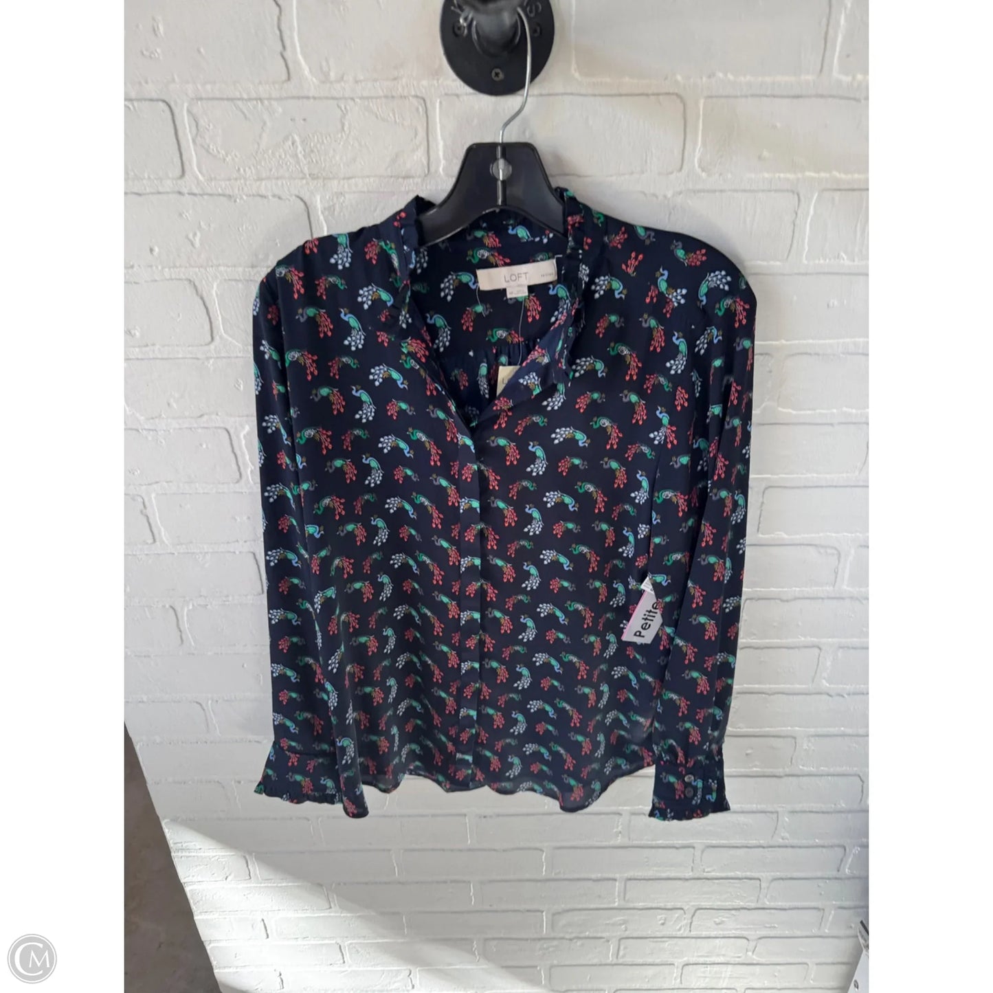 Top Long Sleeve By Loft In Blue & Green, Size: Mp