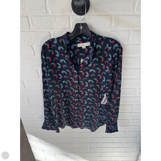 Top Long Sleeve By Loft In Blue & Green, Size: Mp