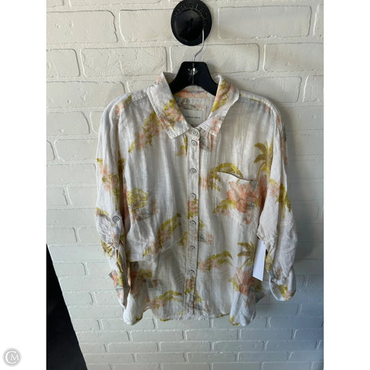 Top Long Sleeve By American Eagle In Orange & Tan, Size: S