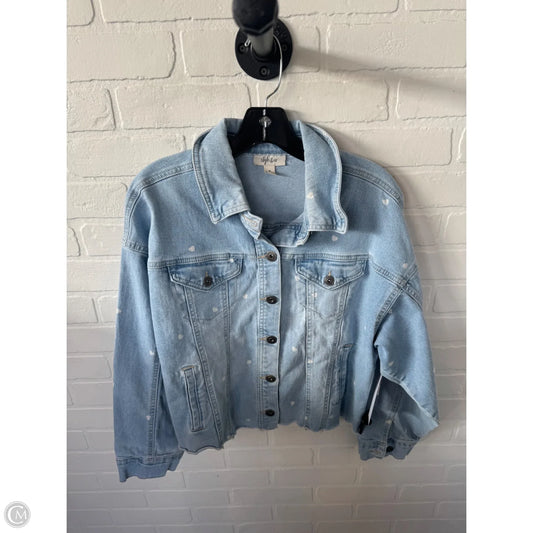 Jacket Shirt By Style And Company In Blue Denim, Size: M