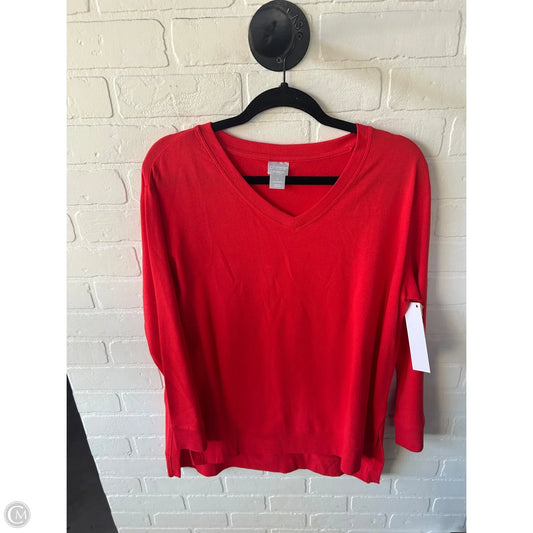 Sweatshirt Crewneck By Chicos In Red, Size: M