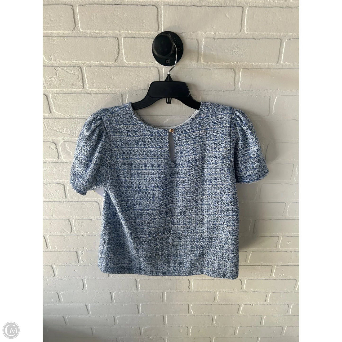 Top Short Sleeve By Cmc In Blue & White, Size: M