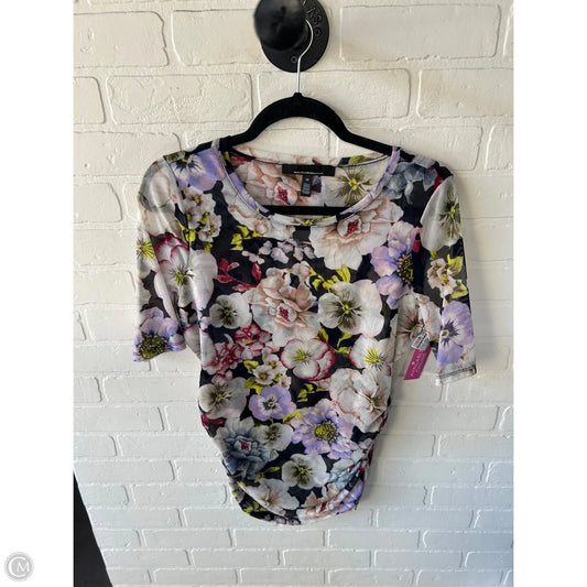 Top Short Sleeve By White House Black Market In Blue & Cream, Size: M