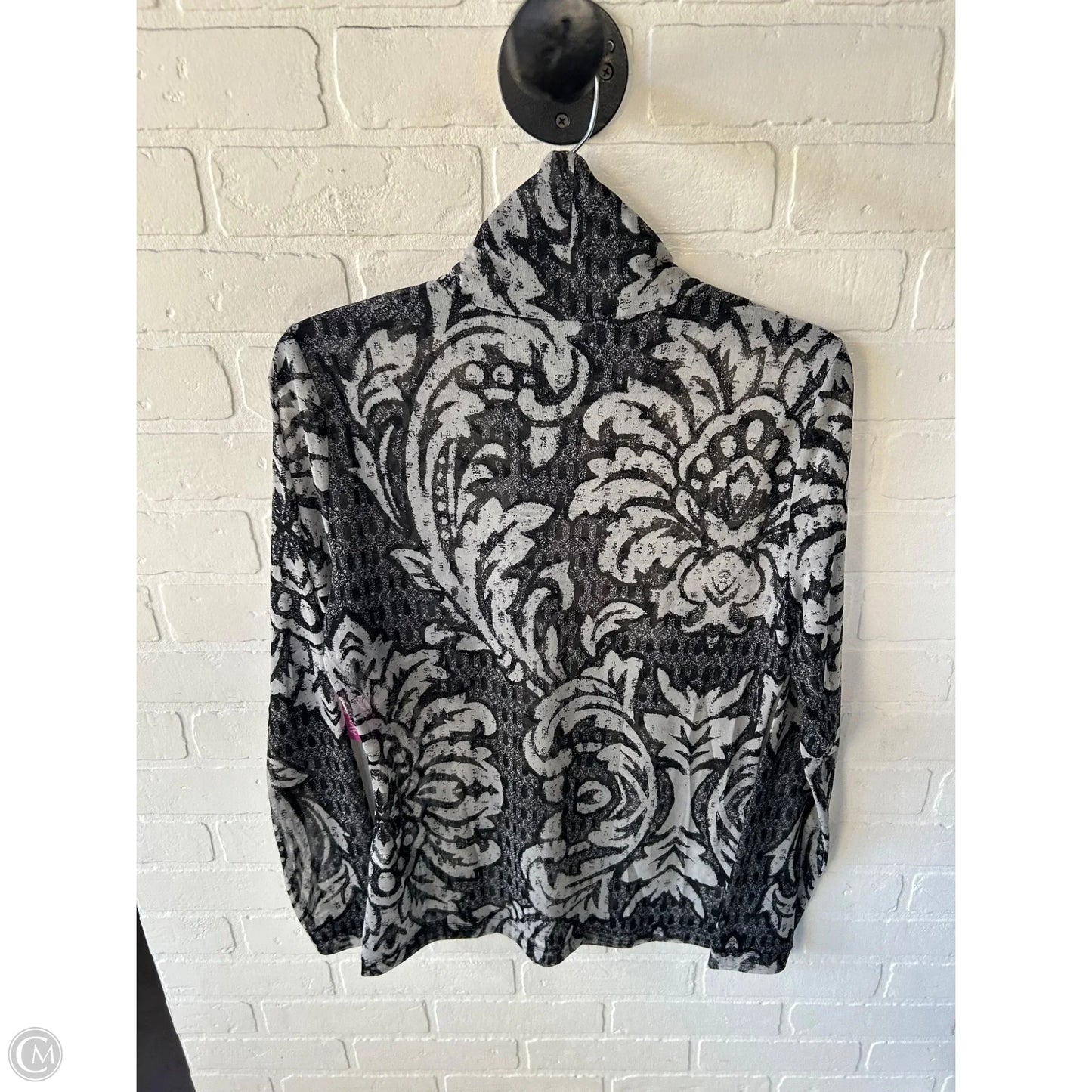 Top Long Sleeve By White House Black Market In Black & Grey, Size: M