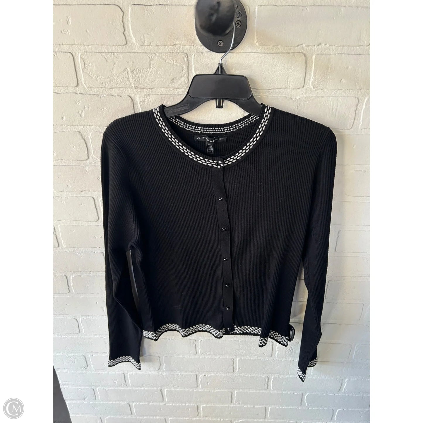 Sweater Cardigan By White House Black Market In Black & White, Size: Xl