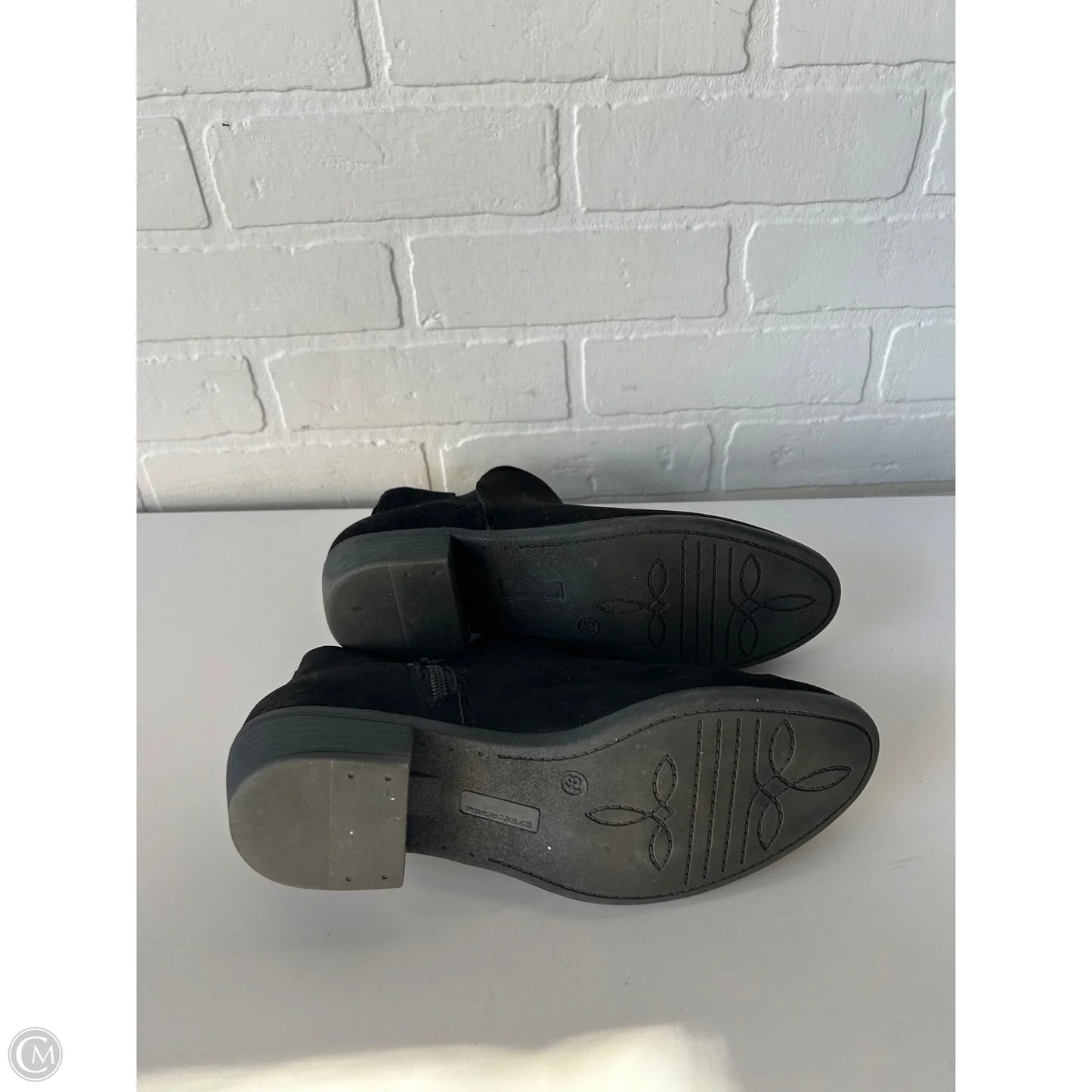 Boots Ankle Flats By So In Black, Size: 9.5