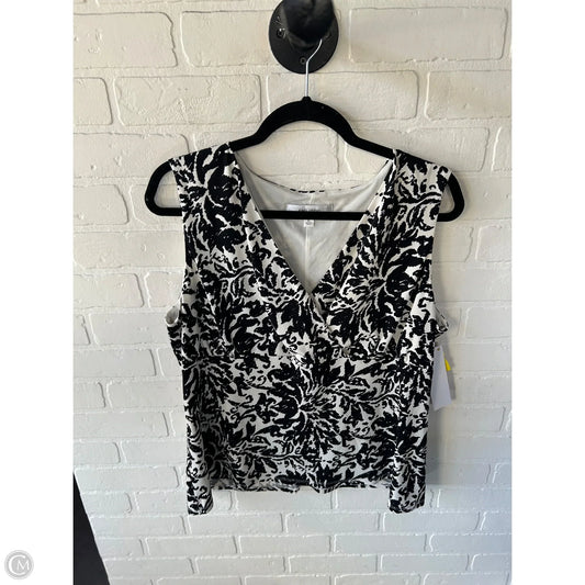 Top Sleeveless By Jones Studio In Black & White, Size: Xl