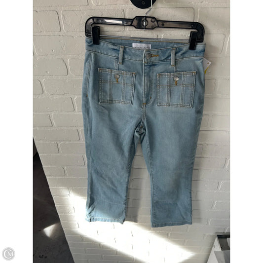 Jeans Cropped By Loft In Blue Denim, Size: 4