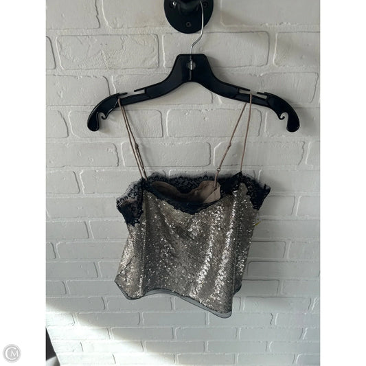 Top Sleeveless By J. Crew In Black & Gold, Size: S