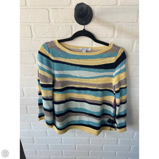 Sweater By Chicos In Blue & Yellow, Size: S