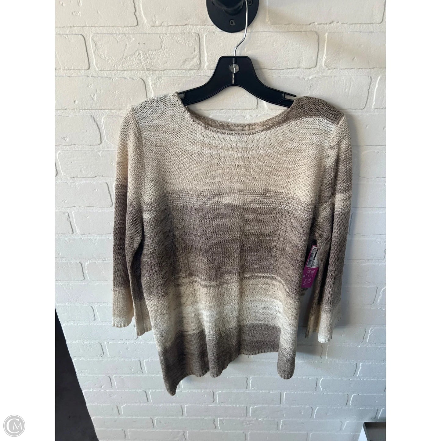 Sweater By Dana Buchman In Tan, Size: L