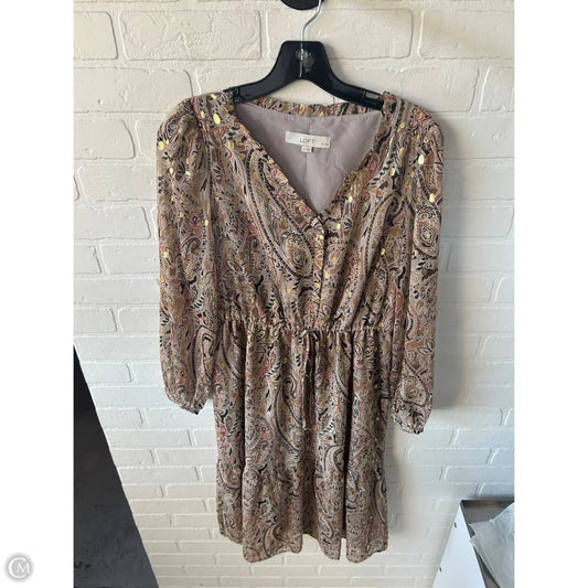 Dress Casual Midi By Loft In Tan, Size: Mp