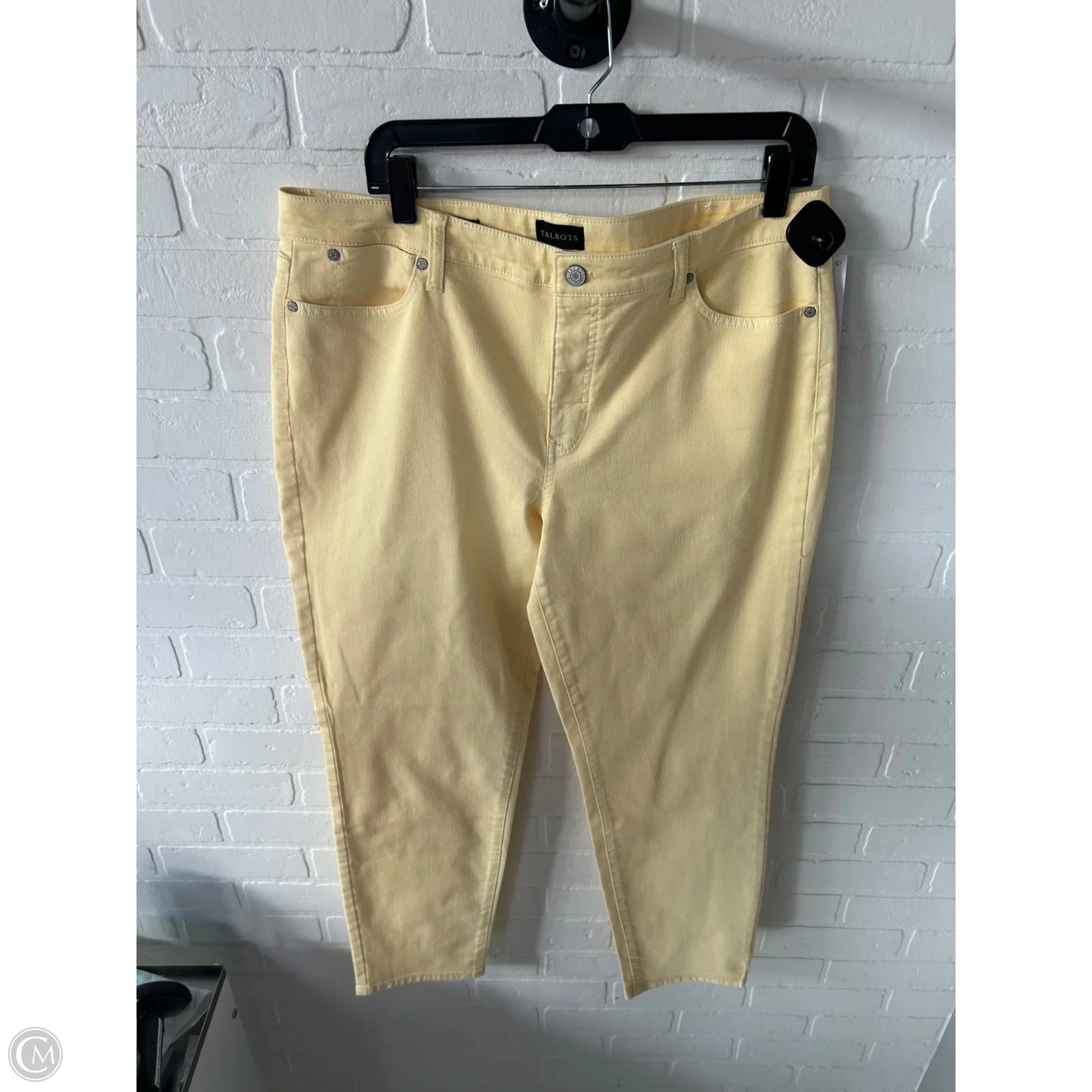 Jeans Straight By Talbots In Yellow Denim, Size: 14