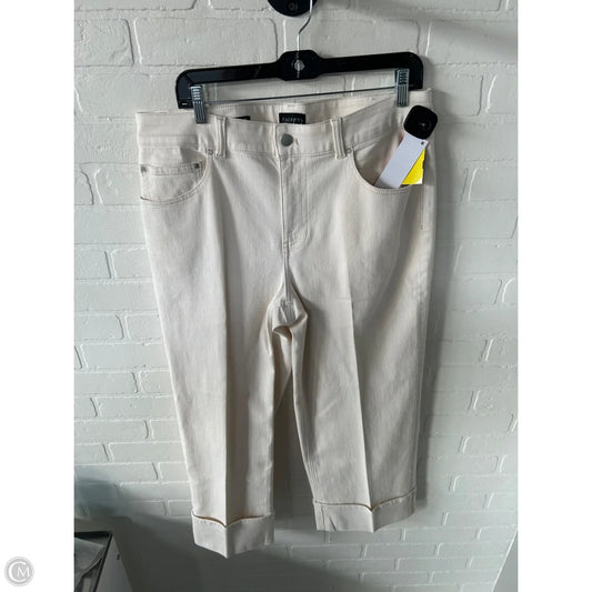Jeans Straight By Talbots In Cream Denim, Size: 12