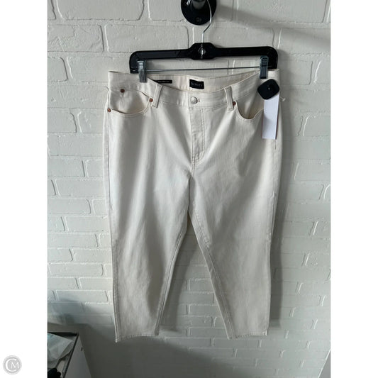 Jeans Straight By Talbots In Cream Denim, Size: 14