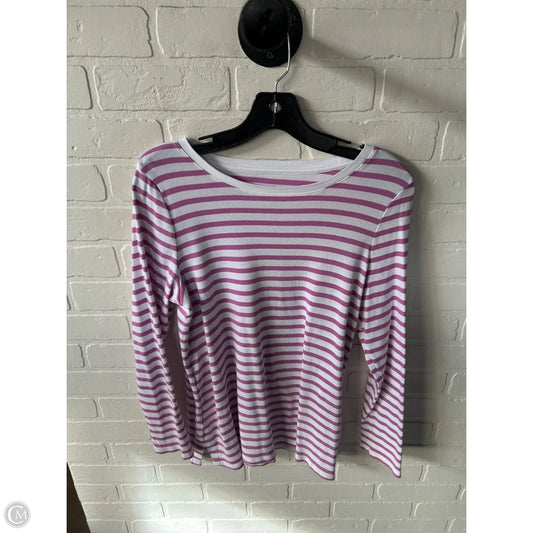 Top Long Sleeve Basic By J. Jill In Purple & White, Size: M