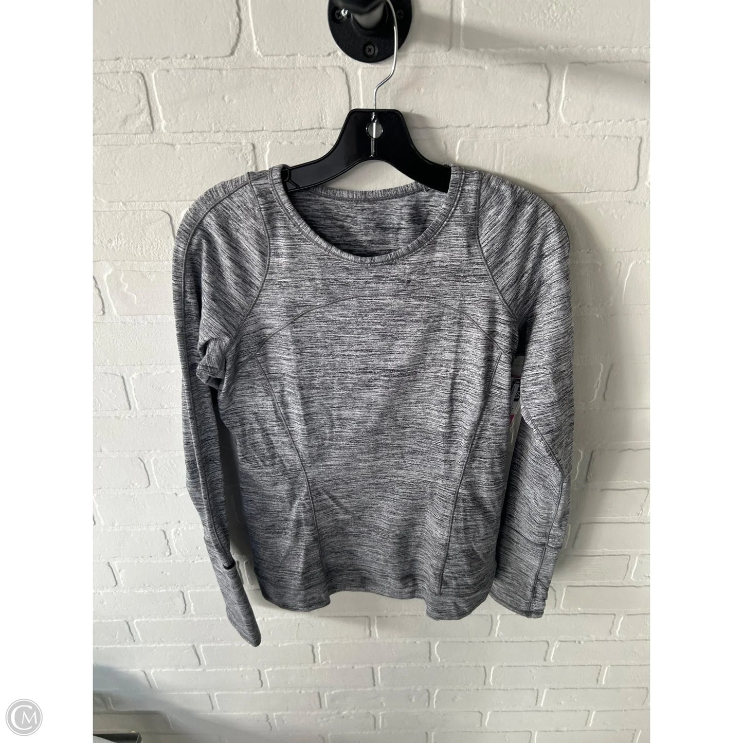 Athletic Top Long Sleeve Crewneck By Lululemon In Grey, Size: M