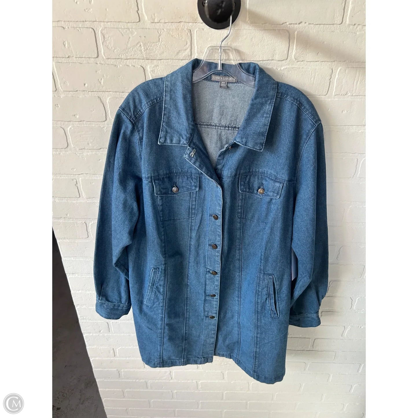 Jacket Denim By Jessica London In Blue Denim, Size: 3x