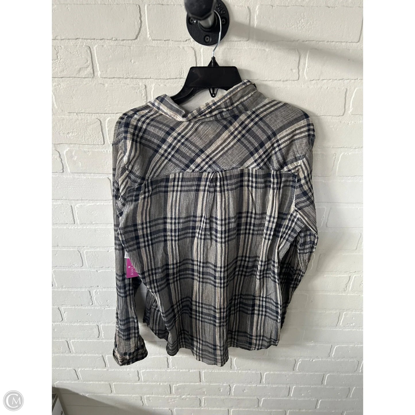 Top Long Sleeve By Lucky Brand In Blue & Tan, Size: L