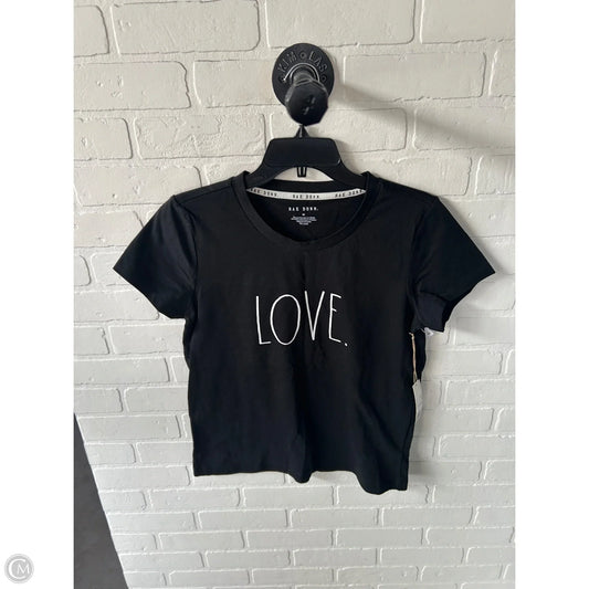 Top Short Sleeve Basic By Rae Dunn In Black & White, Size: M