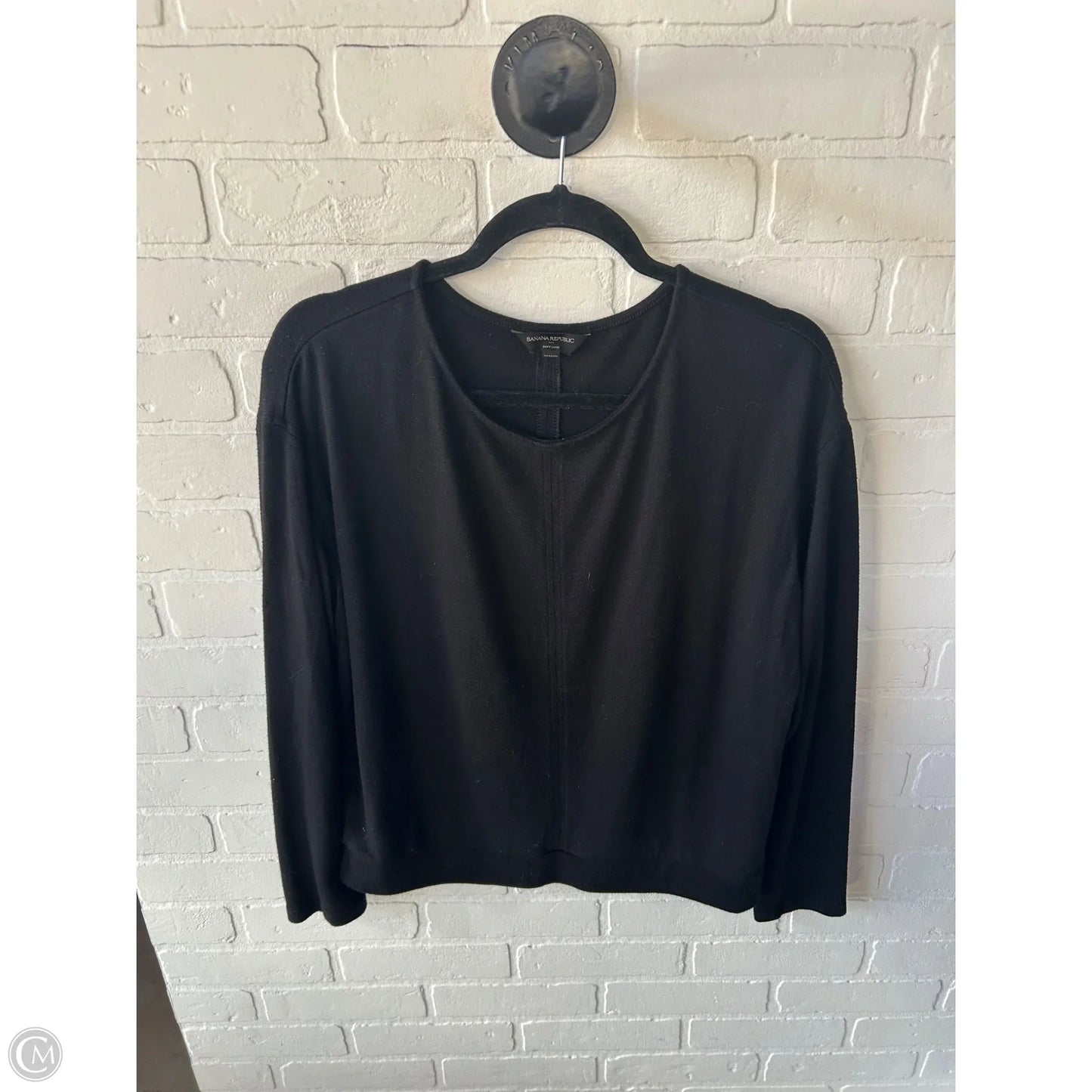 Top Long Sleeve By Banana Republic In Black, Size: M