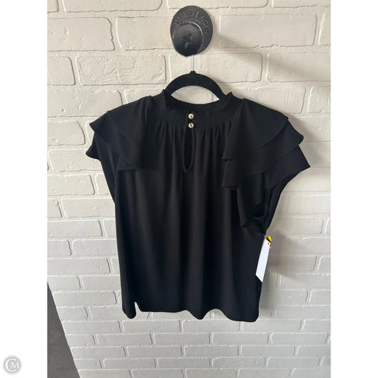 Top Short Sleeve By Anne Klein In Black, Size: L