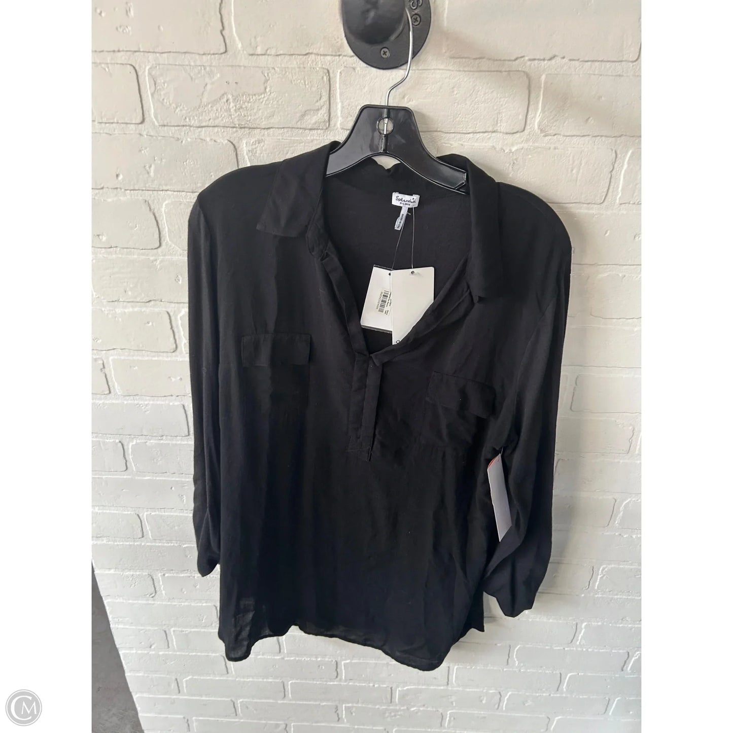 Top Long Sleeve By Splendid In Black, Size: Xl