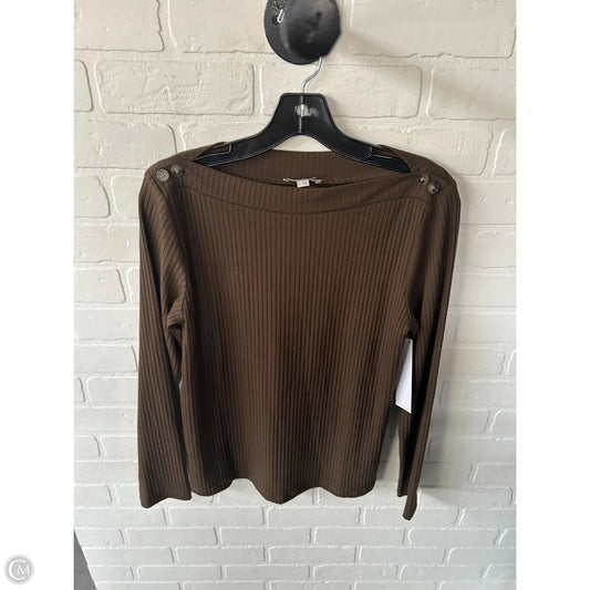 Top Long Sleeve By Loft In Brown, Size: L