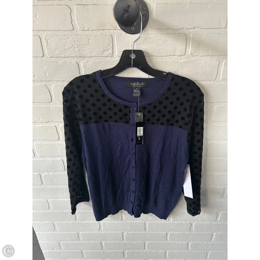 Sweater Cardigan By August Silk In Black & Blue, Size: M