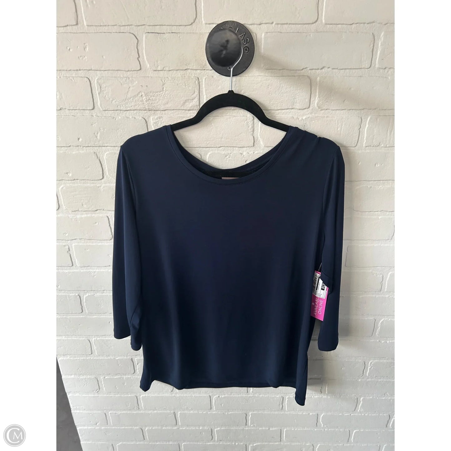 Top 3/4 Sleeve Basic By Chicos In Blue, Size: L