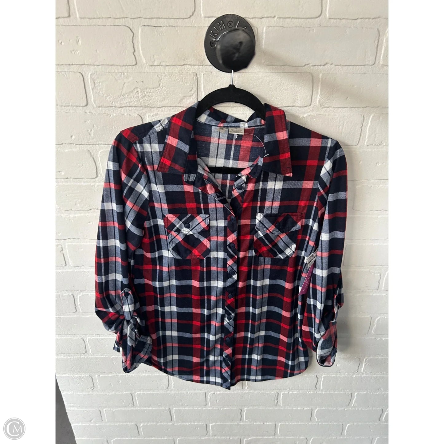 Top Long Sleeve By Clothes Mentor In Blue & Red, Size: M