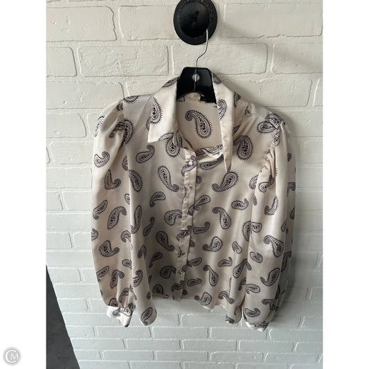 Top Long Sleeve By Ann Taylor In Black & Tan, Size: M