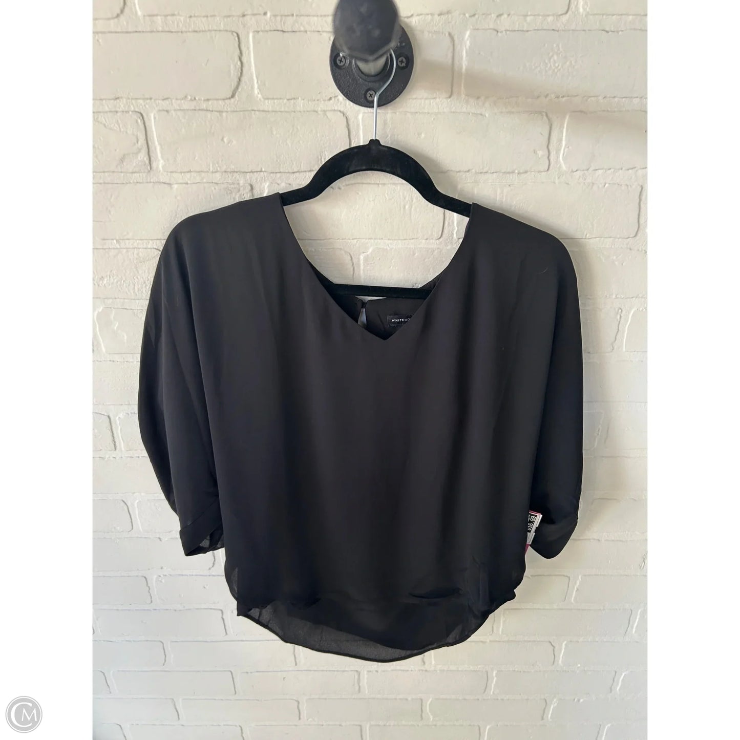 Top Short Sleeve By White House Black Market In Black, Size: Sp