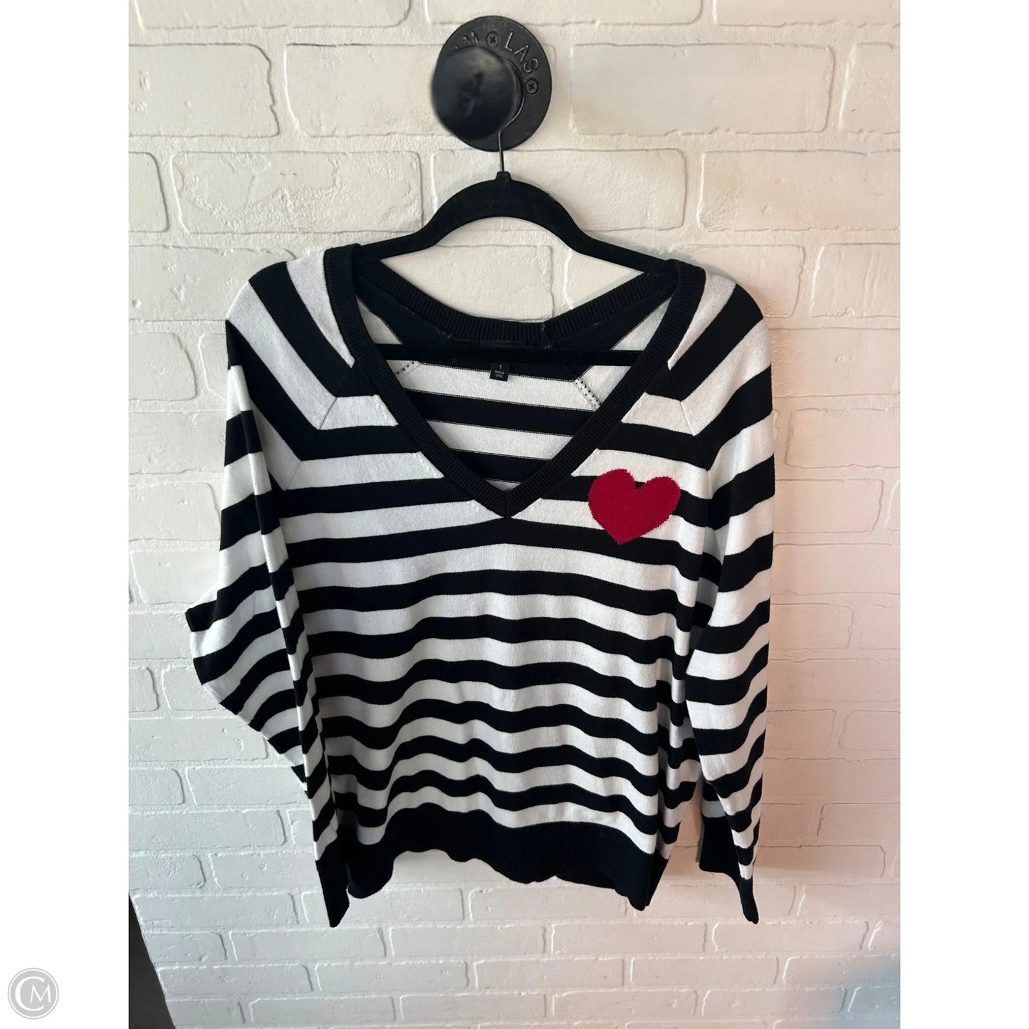 Sweater By Torrid In Black & White, Size: 1x