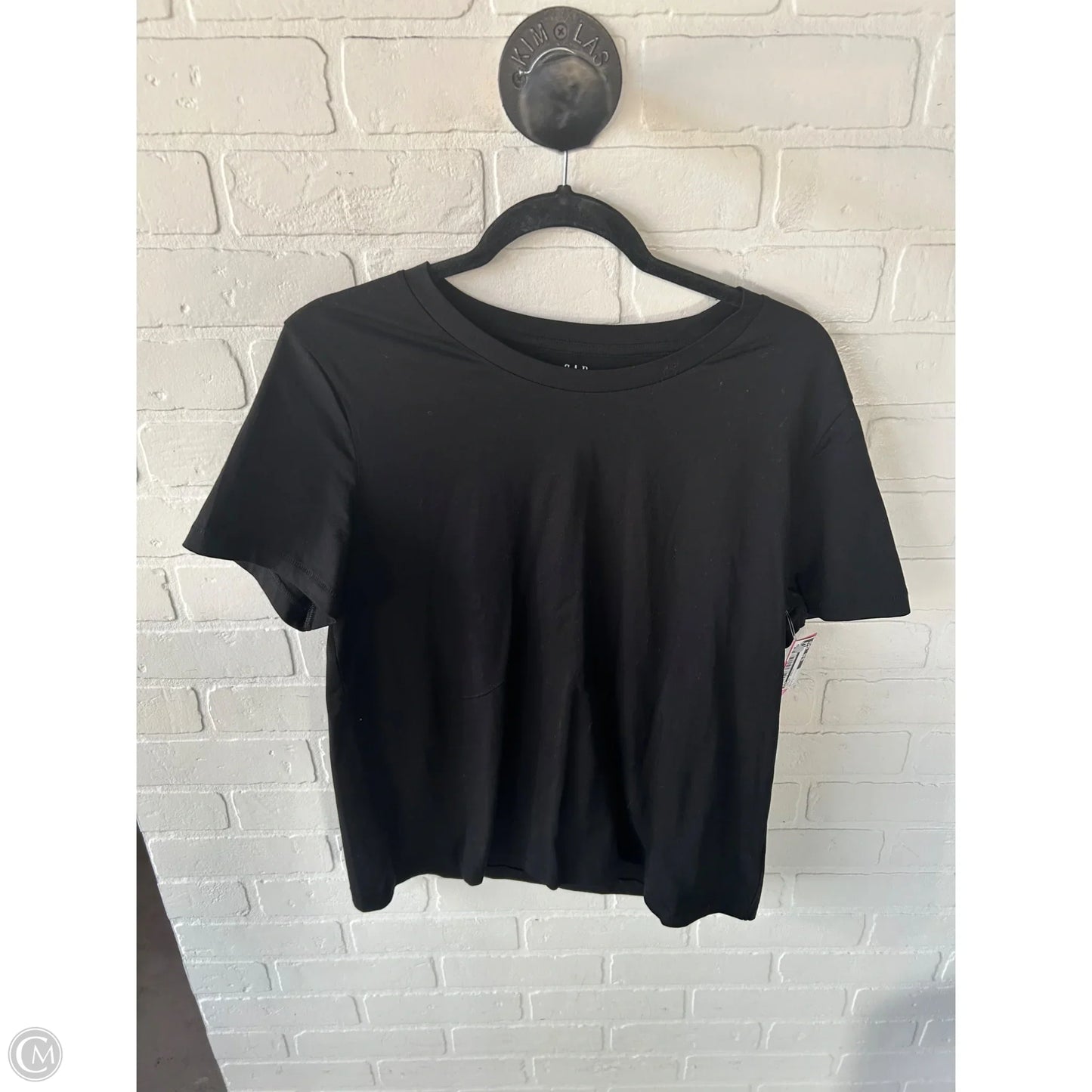 Top Short Sleeve Basic By Gap In Black, Size: L
