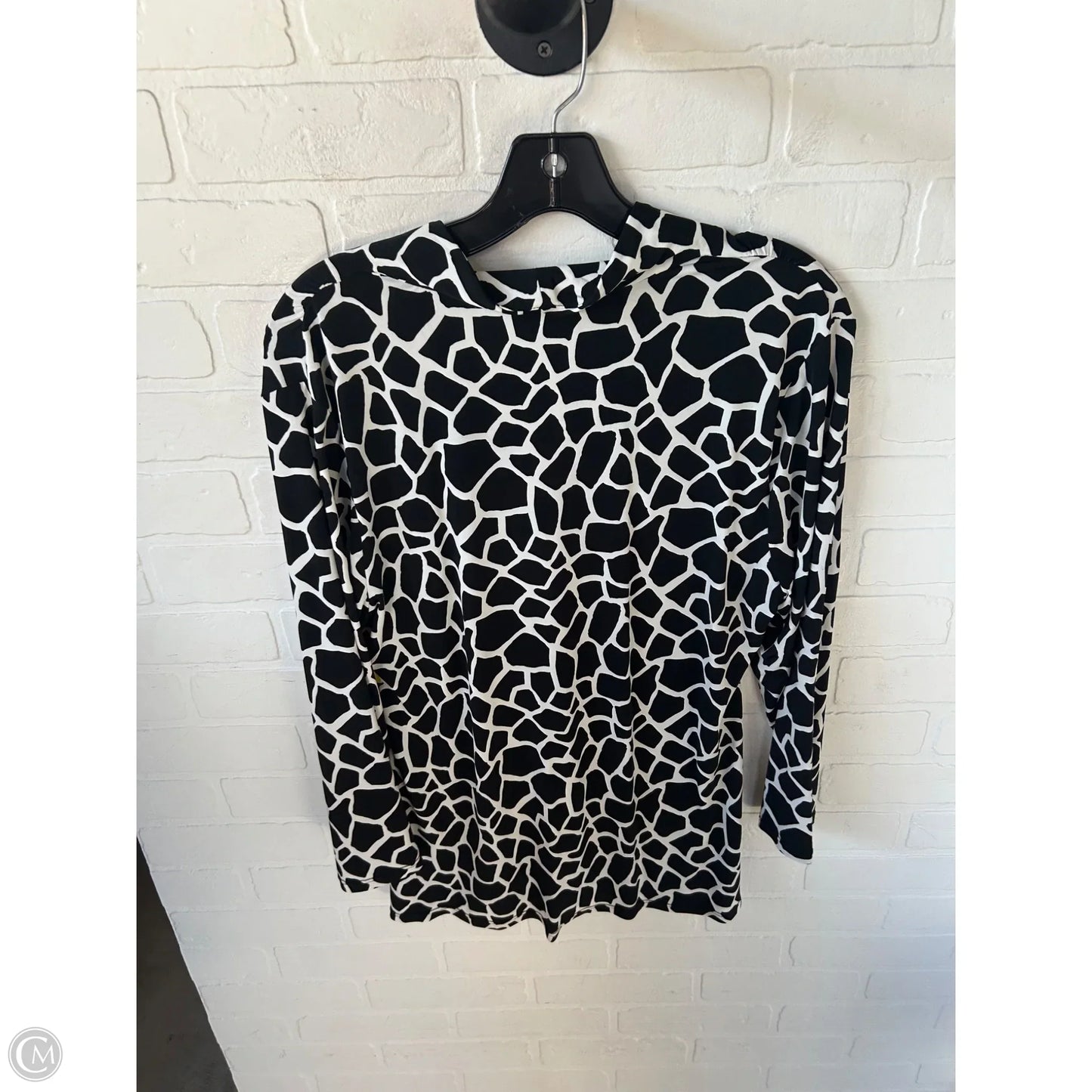 Top Long Sleeve By Alfani In Black & White, Size: Xl