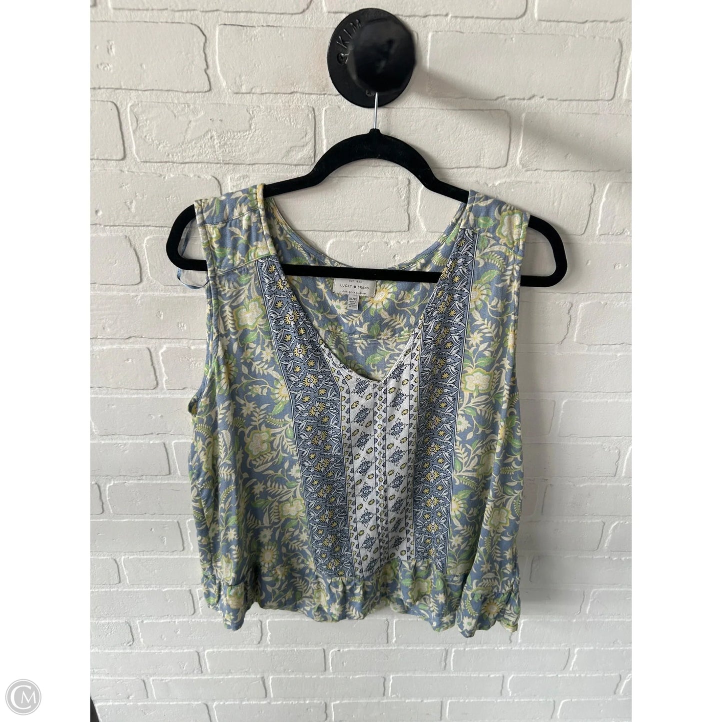 Top Sleeveless By Lucky Brand In Blue & Green, Size: Xl