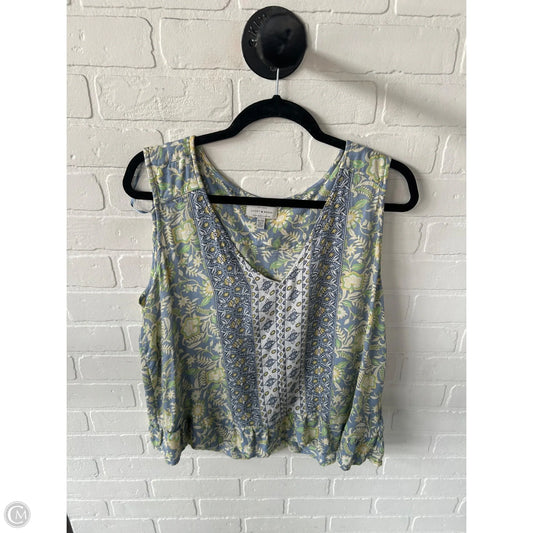Top Sleeveless By Lucky Brand In Blue & Green, Size: Xl