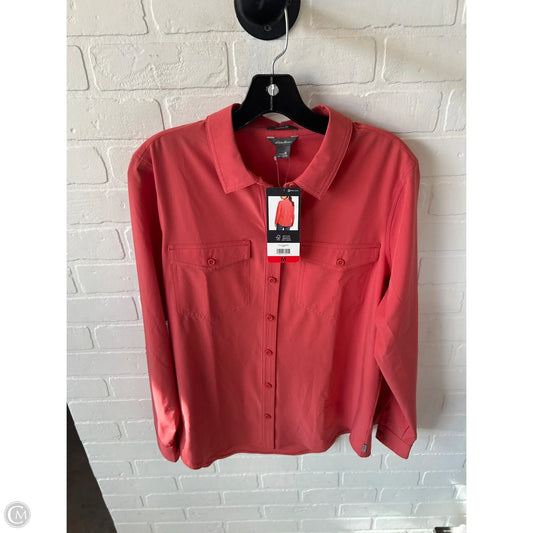 Top Long Sleeve By Eddie Bauer In Orange, Size: M