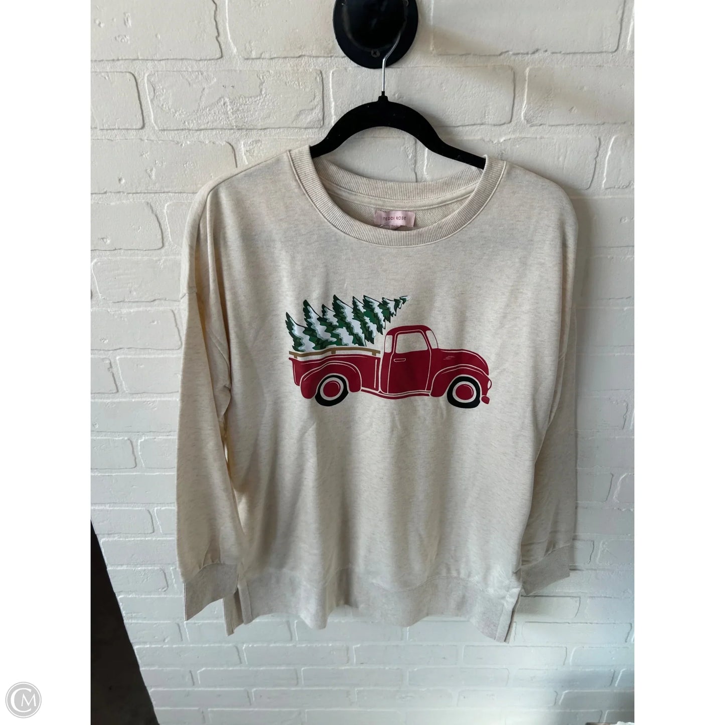 Sweatshirt Crewneck By Clothes Mentor In Tan, Size: M
