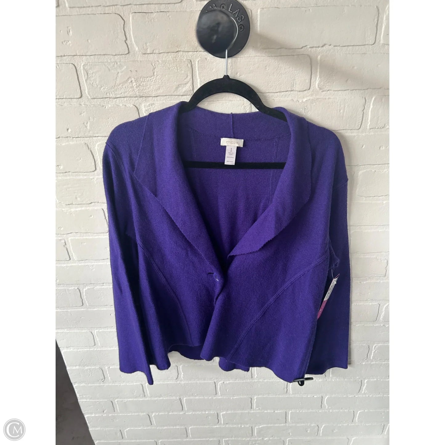 Sweater Cardigan By Chicos In Purple, Size: M