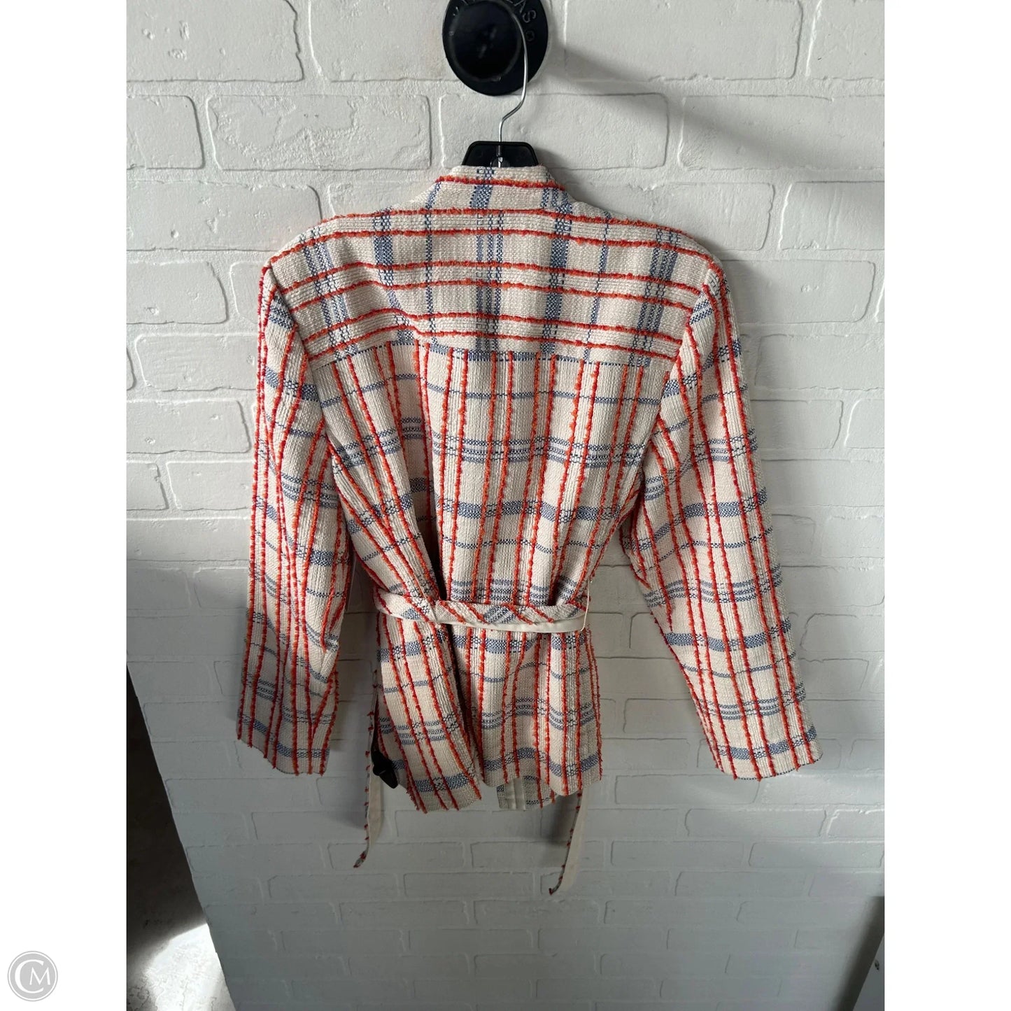 Blazer By Chicos In Orange & Tan, Size: M