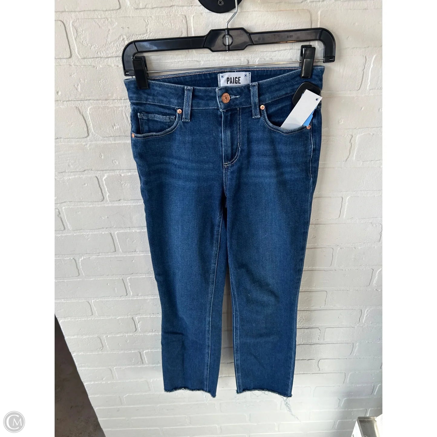 Jeans Cropped By Paige In Blue Denim, Size: 0