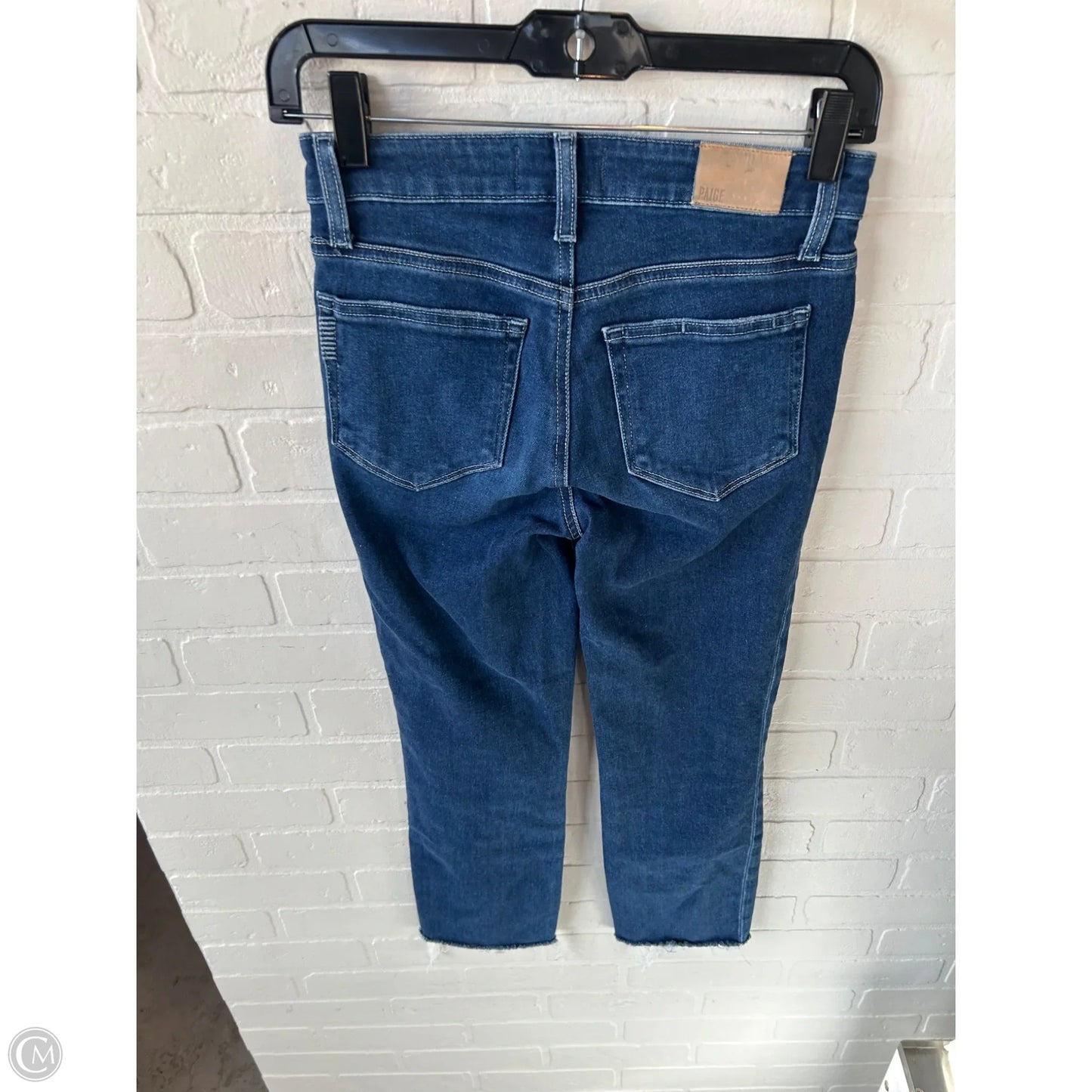Jeans Cropped By Paige In Blue Denim, Size: 0