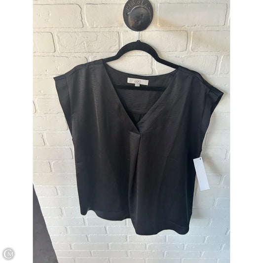 Top Short Sleeve By Loft In Black, Size: L
