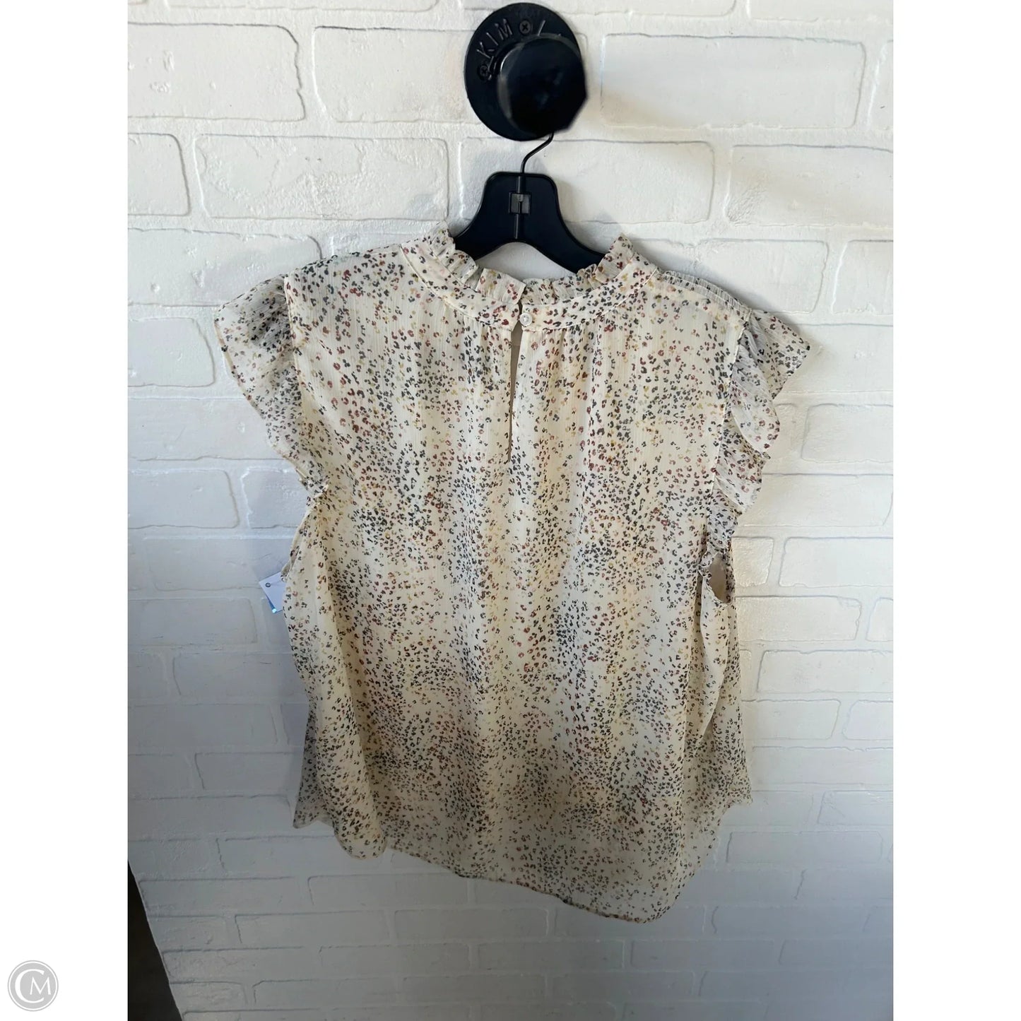 Top Short Sleeve By Loft In Tan, Size: Xl