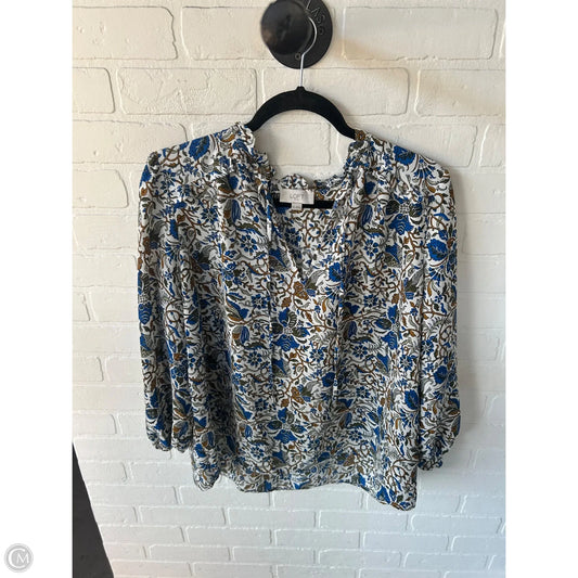 Top Long Sleeve By Loft In Blue & Brown, Size: Xl